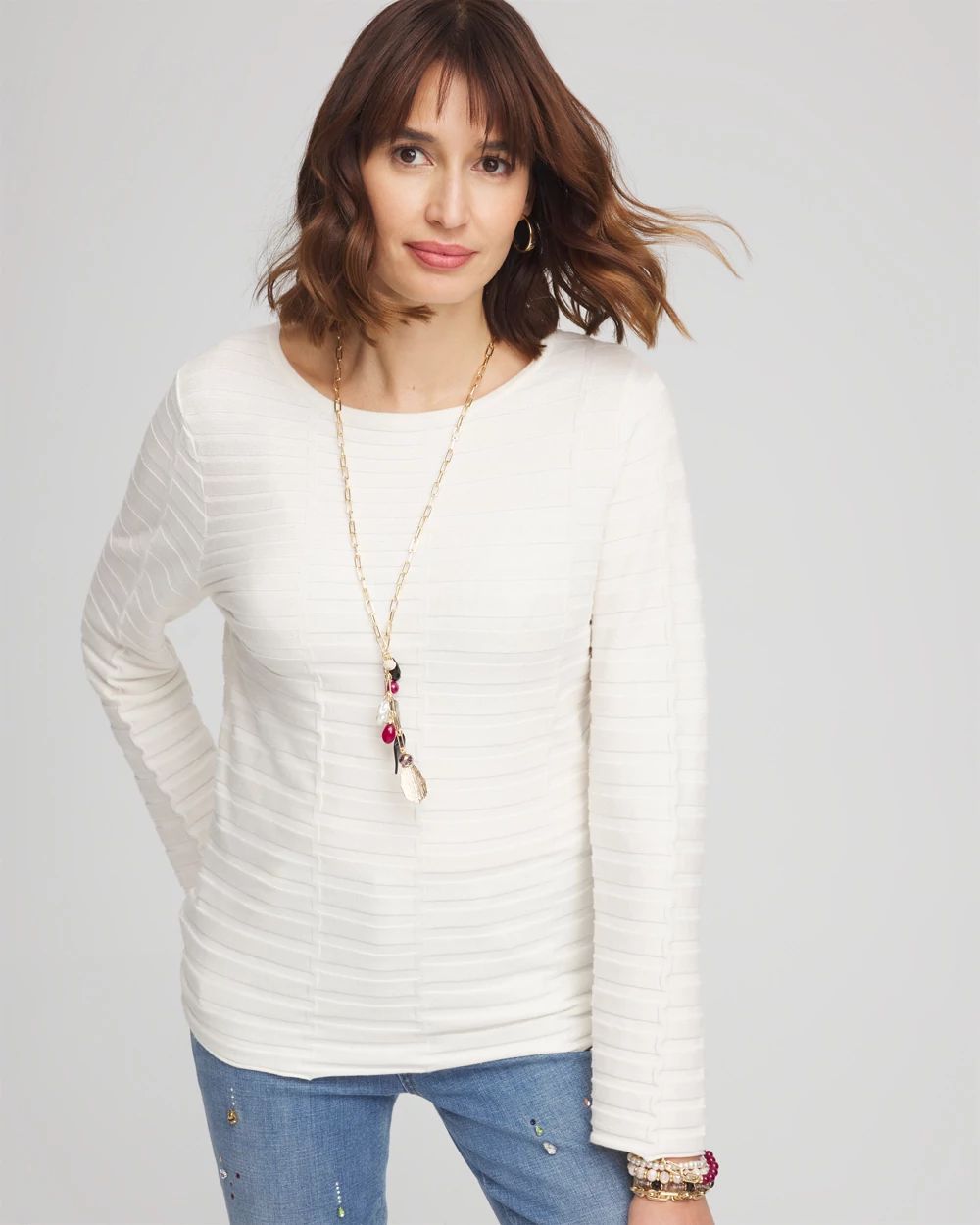 Beige Bateau Wool Cashmere Pullover